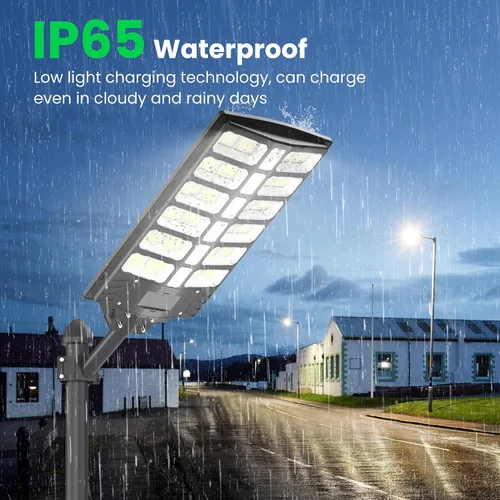 Vista 7 de 8000 W Luces de calle solares al aire libre - Luces solares al aire libre impermeables con sensor de movimiento, luces de estacionamiento