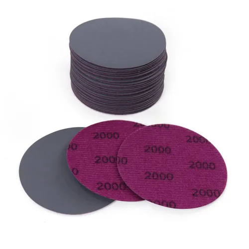 Vista 16 de MAXMAN 30 discos de lijado de 3 pulgadas, 60 granos gancho y bucle papel de lija profesional de carburo de silicio, húmedo seco pulido para madera
