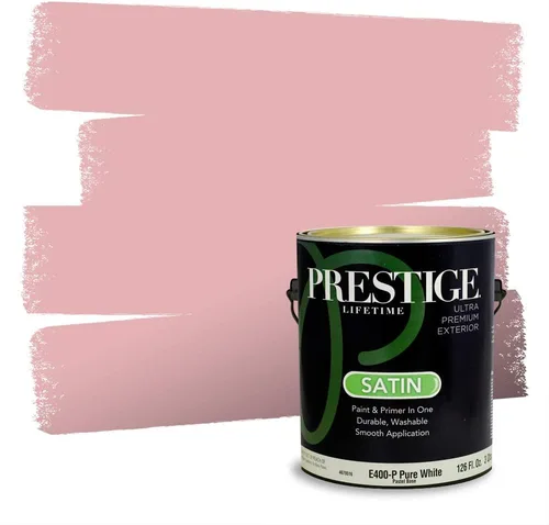 Vista 41 de Prestige Paints Pintura exterior e imprimación en uno, 1 galón, plano, coincidencia comparable de Valspar* Amber Rose*