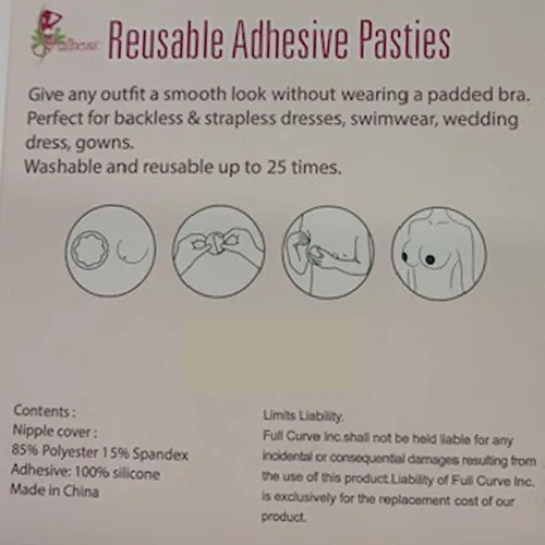 Vista 3 de Pasties adhesivo reutilizable de la cubierta del pezón del silicón para las mujeres