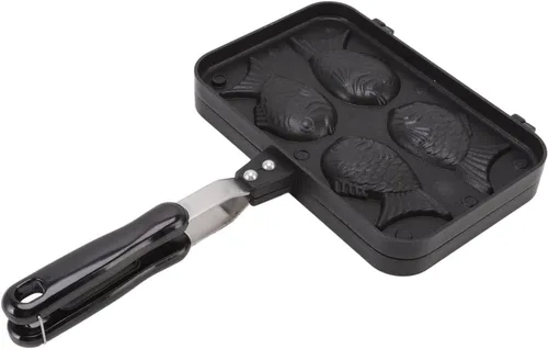 Vista 6 de Zetiling Taiyaki Utensilios para hornear, Taiyaki doble bandeja para hornear, waffle, forma de pescado Taiyaki, máquina de pasteles antiadherente