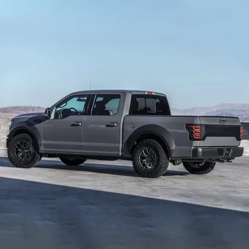 Vista 9 de VLAND Luces Traseras LED Ahumadas Compatibles con [Ford F150 Pickup 2015-2020] con Señales de Giro Rojas, Solo Compatible con las Luces Halógenas