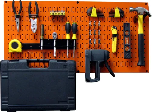 Vista 10 de Wall Control Sistema modular de organizador de herramientas de tablero perforado, unidad de almacenamiento de herramientas de tablero de clavijas