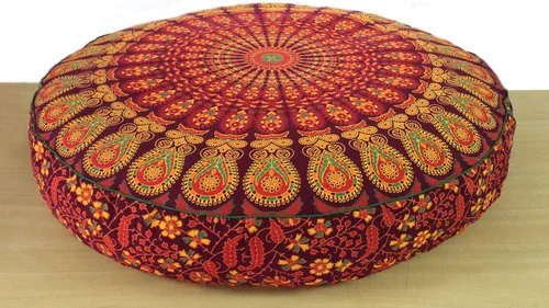 Vista 15 de ICC - Funda de cojín cuadrada grande de algodón con diseño de mandala, funda de almohada hippie, funda de almohada para el suelo con cremallera