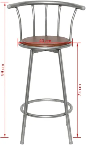 Vista 2 de sillas de bar, taburetes de bar, taburetes de bar Juego de 3, mesa de bar, sillas para barra de cocina, taburetes de bar 2 piezas taburete de acero