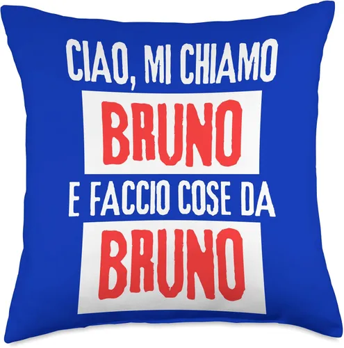 Vista 5 de Bruno Idea Regalo Personalizzata con Nome Ciao Sono Faccio Cose Da Bruno Personalizzato Ironica - Almohada (16 x 16 pulgadas), multicolor