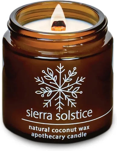 Vista 55 de Vela de mecha de madera agrietada Hemlock Park hecha a mano con cera de coco natural (grande de 16 oz, ámbar) Coconut Apricot Wax Crackling Wood