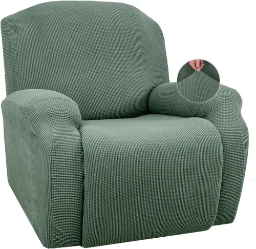 Vista 13 de JIVINER Fundas súper elásticas para sillas reclinables, de elastano, suave, con bolsillos, protector de muebles reclinables (reclinable, marrón)