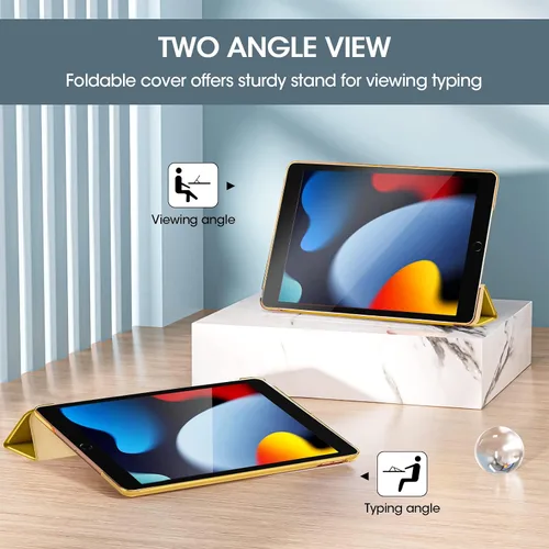 Vista 5 de ProCase Funda para iPad de 9ª/8ª/7ª generación de 10.2 pulgadas (versión 2021/2020/2019), funda 10.2 iPad de 9ª/8ª/7ª generación, funda inteligente
