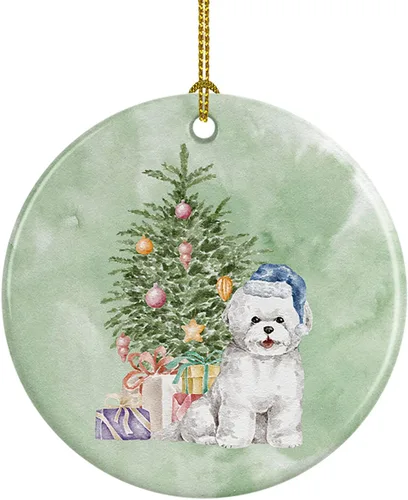 Vista 52 de Caroline's Treasures Bulldog, Bulldog inglés #2 y árbol de cerámica adorno colgante para árbol de Navidad, decoración colgante para el hogar