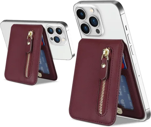 Vista 14 de Cavor Compatible con Apple Magsafe Wallet con soporte ajustable, cartera magnética para iPhone 17/16 Pro Max/15/14 Plus/13/12 Magsafe - Tarjetero