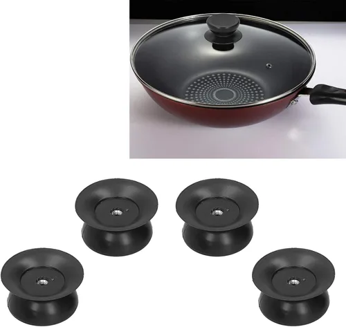 Vista 5 de 4 pomos de repuesto para tapa de olla, pomo superior universal para tapa de olla resistente al calor, asas de sujeción para sartenes y tapas