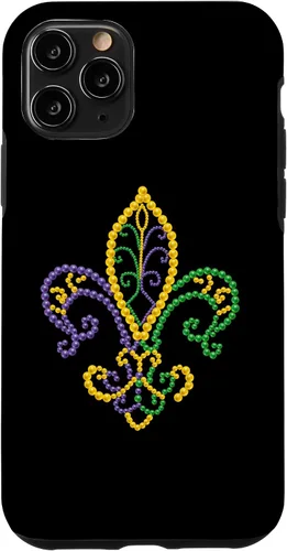 Vista 10 de Funda para iPhone 15 Mardi Gras Fleur De Lis Beads Carnival 2023 Mardi Gras Party Case