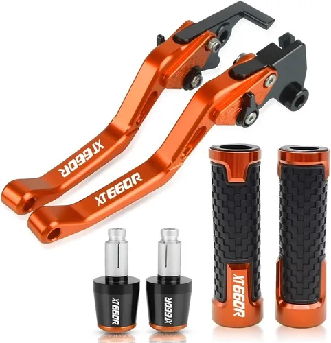Vista 19 de Palancas de freno Accesorios de motocicleta CNC Palancas de embrague de freno Manillar Manillar Agarres extremos para Yamaha XT660R XT 660R