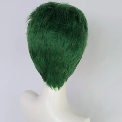 Vista 24 de Peluca corta de pelo sintético para hombre, color naranja