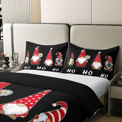 Vista 68 de Funda de edredón de árbol de Navidad 100% algodón natural, juego de ropa de cama de copos de nieve de Navidad para niños y niñas, funda de edredón