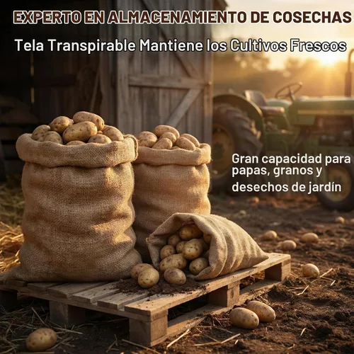 Vista 5 de MAQIHAN Bolsas de arpillera para plantas - 2 sacos grandes de arpillera