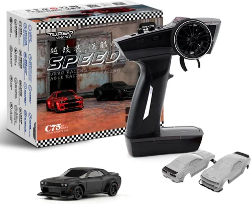 Vista 12 de FLYCOLOR Turbo Racing 1:76 C82 RC Truck Car Full Proporciontional RC Mini Sports Car Control remoto para adultos Regalo (negro)