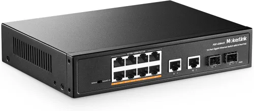 Vista 13 de MokerLink Interruptor PoE Web Gestionado de 8 Puertos 2.5 Gigabit con SFP de 10G, 8 Puertos PoE IEEE802.3af/at, 120W, Interruptor de Red Montable