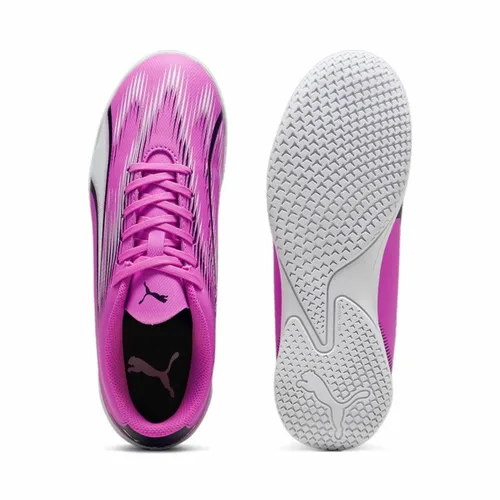 Vista 4 de Zapatillas de Fútbol Sala para Niños Puma Ultra Play Blanco Rosa oscuro Infantil Unisex