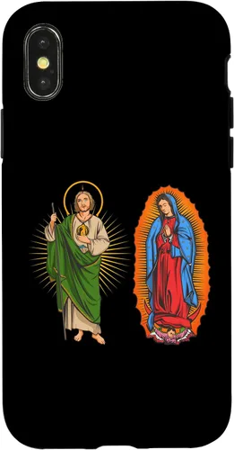 Vista 5 de Funda para iPhone 16 Virgen de Guadalupe con San Judas Tadeo