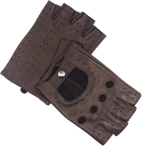 Vista 5 de Harssidanzar Guantes de conducción de cuero sin dedos para hombre con piel de cordero sin forro, GM032 US