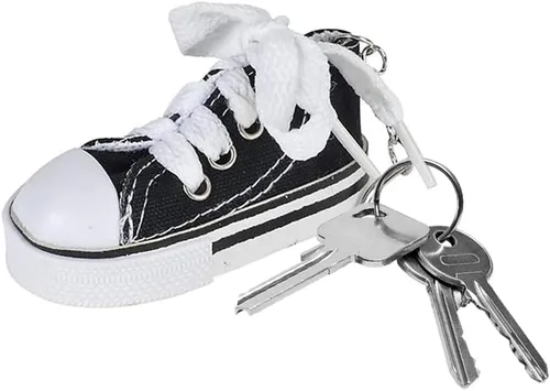 Vista 8 de The Dreidel Company Llavero de zapatillas, zapato de tela con llavero, colores surtidos, Multi colorido