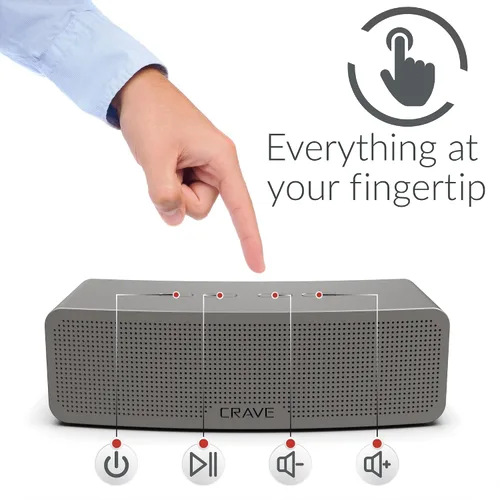 Vista 3 de Crave Curve Altavoz inteligente inalámbrico Bluetooth portátil con graves mejorados, micrófono incorporado y altavoz