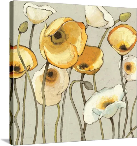 Vista 6 de ART Cuadro decorativo para pared de Jaune Gris II sobre marco negro, 21 x 21 pulgadas