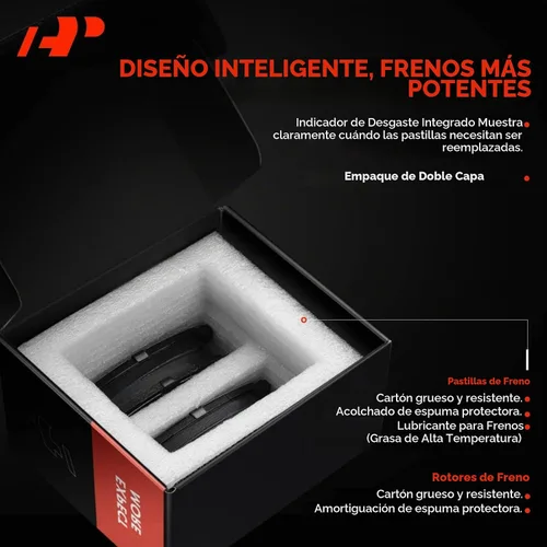 Vista 8 de A-Premium Kit de rotores de freno de disco ventilados delanteros de 10.28 pulgadas (261mm) + pastillas cerámicas compatible con modelos selectos