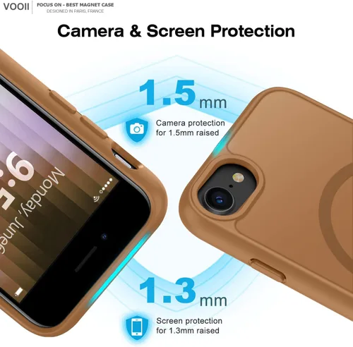 Vista 5 de Vooii Funda para iPhone SE 3ª/2ª/2020 con Magnético, Funda iPhone 8/7 [Compatible con Magsafe] [Diseño Integrado] Sensación de Agarre Cómoda Delgada