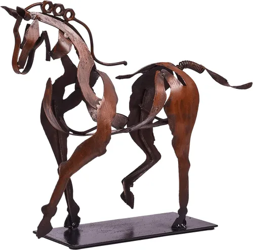 Vista 11 de SunBlogs Art Estatua de caballo hecha a mano, decoración rústica única para oficina y hogar, escultura de metal 100% pintada a mano, regalo perfecto
