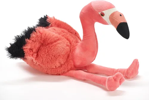 Vista 8 de The Petting Zoo Flamenco de peluche, regalos para niños, animales salvajes del zoológico Onez, juguete de peluche de flamenco de 12 pulgadas