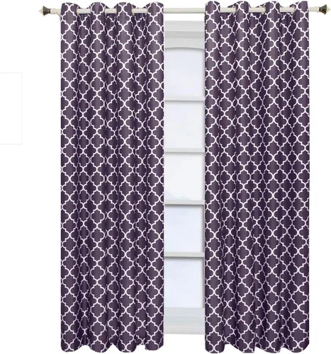 Vista 3 de Meridian juego de 2 cortinas con aislante térmico para oscurecer habitación Morado