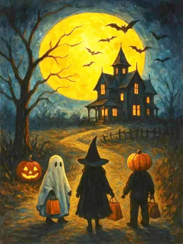 Vista 9 de Mrnsiet Kits de pintura de diamantes de Halloween para adultos, pintura de diamante de cuervo 5D para principiantes, kits de arte de diamantes