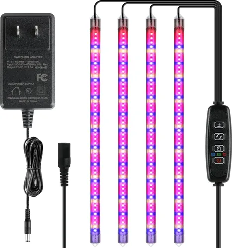 Vista 12 de iPower Luz LED de crecimiento con espectro completo para plantas de interior, cuello de cisne ajustable, 5 niveles regulables, 3 modos de Blanco