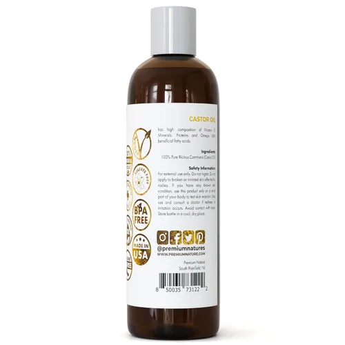Vista 2 de Aceite de ricino, el mejor aceite portador, de 4 onzas, el mejor humectante para la piel y el cabello, acondiciona pestañas y el crecimiento