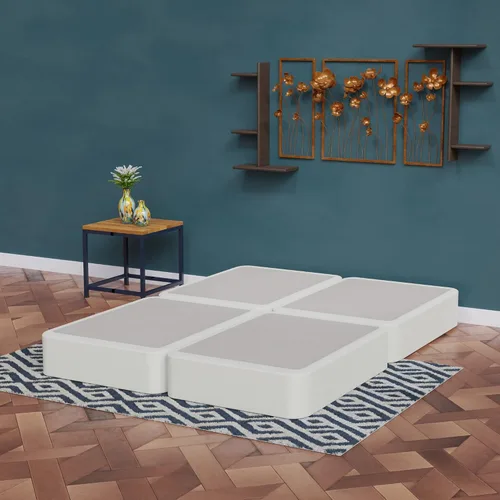 Vista 25 de Nutan, Somier de madera resistente de 2 pulgadas para soporte de colchón, duradero y totalmente montado, base de madera natural para cama Blanco