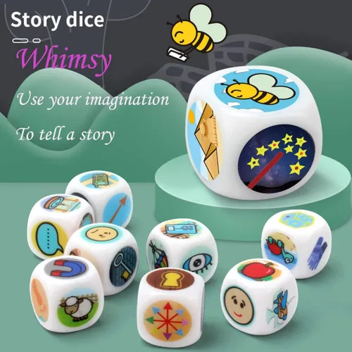 Vista 6 de Happy Story - Paquete de 9 cubos coloridos – Un viaje feliz contar cubos y dados de lenguaje oral, 54 imágenes, combinación de historias ilimitadas