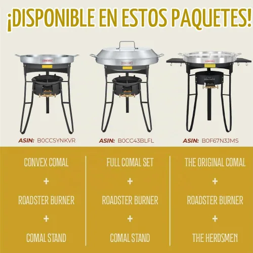 Vista 7 de CONCORD Juego de utensilios de cocina de acero inoxidable de 3 piezas de 22 pulgadas. Comales Discada Set