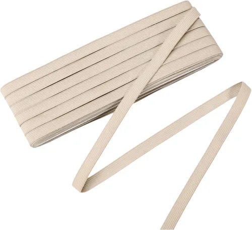 Vista 17 de Shappy Banda elástica para coser de punto de 1/2 pulgada x 11 yardas (beige)