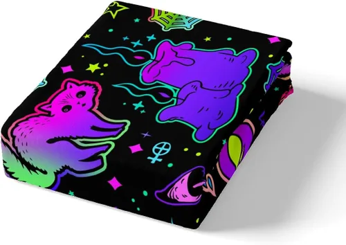 Vista 4 de Feelyou Juego de sábanas bajeras de Halloween tamaño individual, juego de sábanas decorativas de Halloween para niños y adultos (sin sábana encimera)