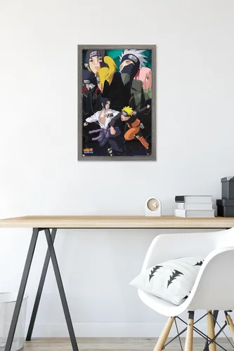 Vista 6 de Trends International Naruto - Póster de pared de acción, 14.725 x 22.375 pulgadas, versión enmarcada de madera de granero Versión sin marco