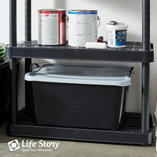 Vista 5 de Life Story - Paquete de 6 contenedores apilables resistentes para almacenamiento de 55 cuartos, organizador para el hogar, contenedores versátiles