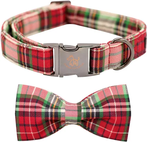 Vista 39 de Elegant little tail - Collar de otoño para mascotas con corbatín, lindo collar de Halloween con estampado de flores y calabaza para cachorros