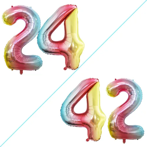 Vista 162 de Goer, conjunto de globos de papel aluminio para decoraciones de cumpleaños, globos de las letras de feliz cumpleaños y de números Oro