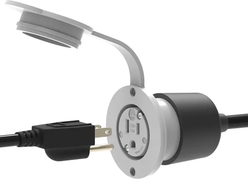 Vista 6 de Journeyman-Pro 5279 15 Amp 120-125 voltios, salida con brida NEMA 5-15, grado comercial blanco, 2 polos-3 cables, receptáculo de cargador de enchufe