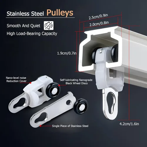 Vista 3 de Heavy Duty Ceiling Curtains Track Aluminum Curtain Rail Silent Curtain Rod Sliding Rail Pole System Wall Mount Room Divider for Windows, RV, Camper