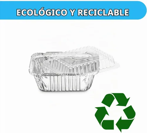 Vista 3 de MontoPack Bandejas Desechables para Llevar con Tapas Transparentes Recipientes de Alimentos de Papel de Aluminio con Capacidad de 1 lb con Sello