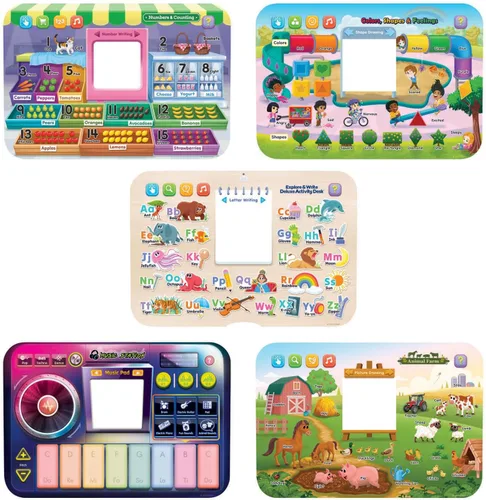 Vista 10 de VTech Escritorio de actividades Deluxe para explorar y escribir (embalaje sin frustraciones), Azul